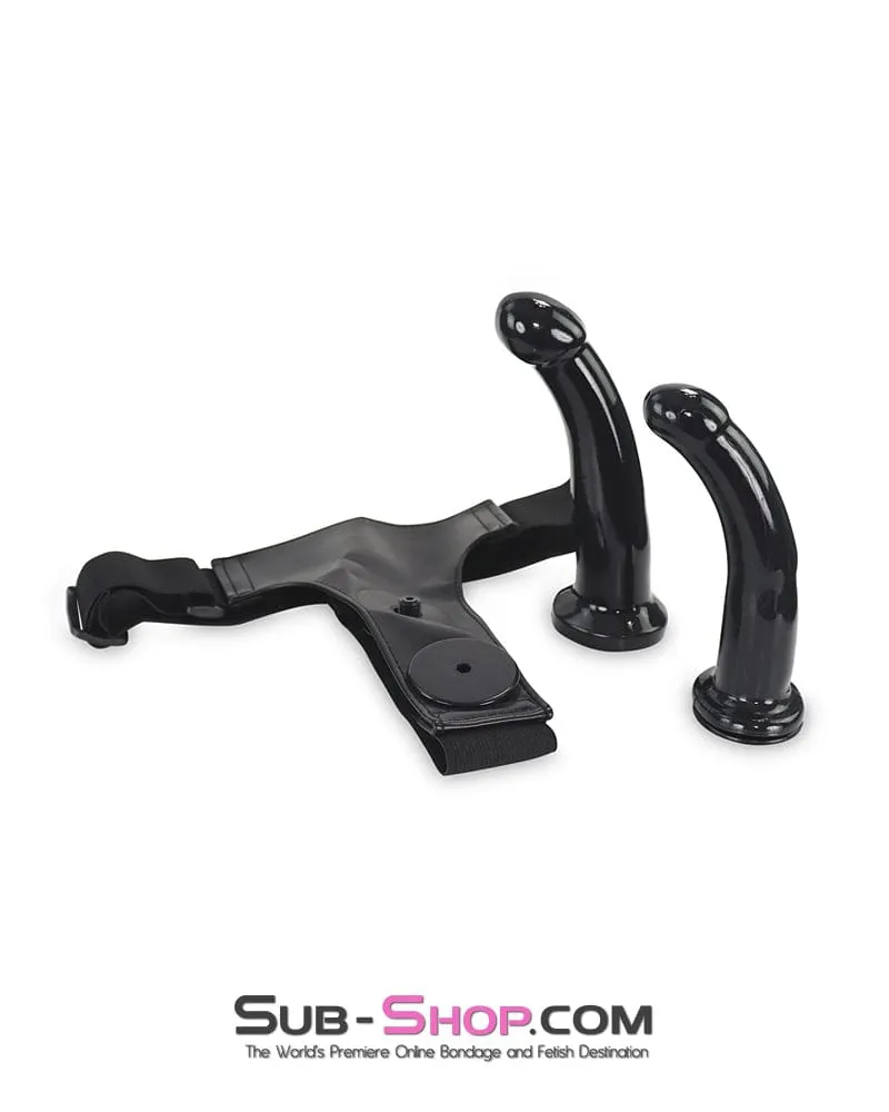 1734DL      Double Strap-On Set with Two Smooth Silicone Dildos