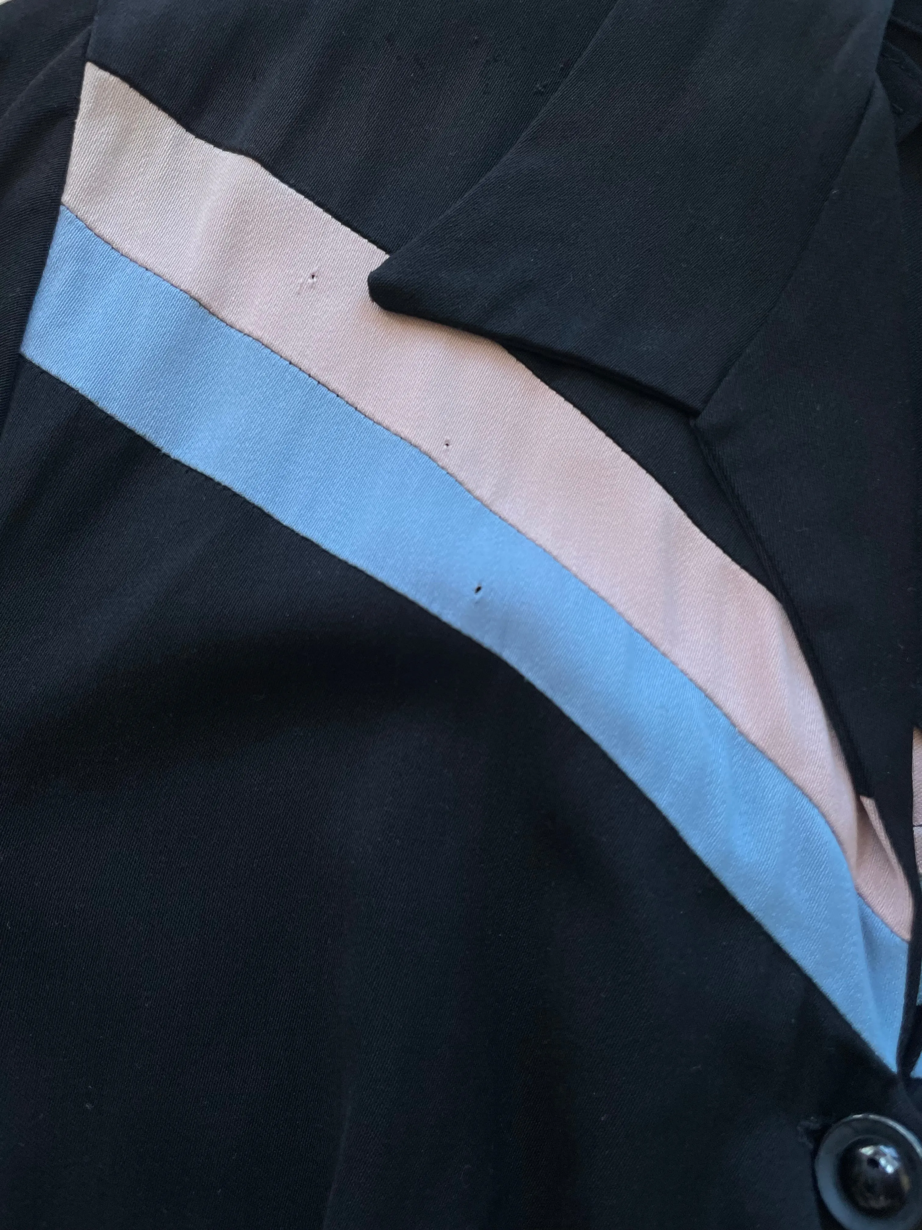 1940s DEADSTOCK Pastel Chevron Stripe Gabardine Sportswear Pant Suit Set