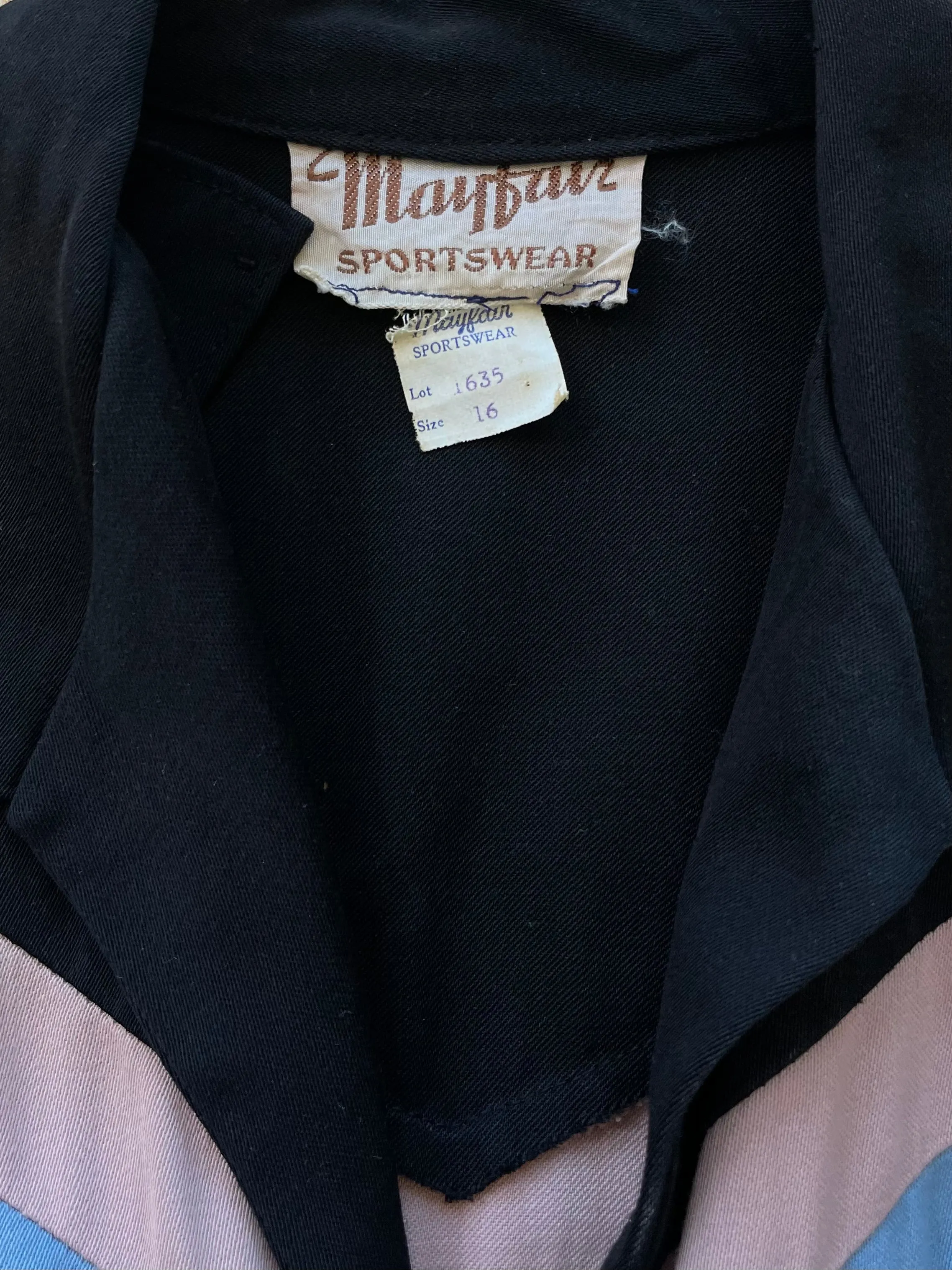 1940s DEADSTOCK Pastel Chevron Stripe Gabardine Sportswear Pant Suit Set