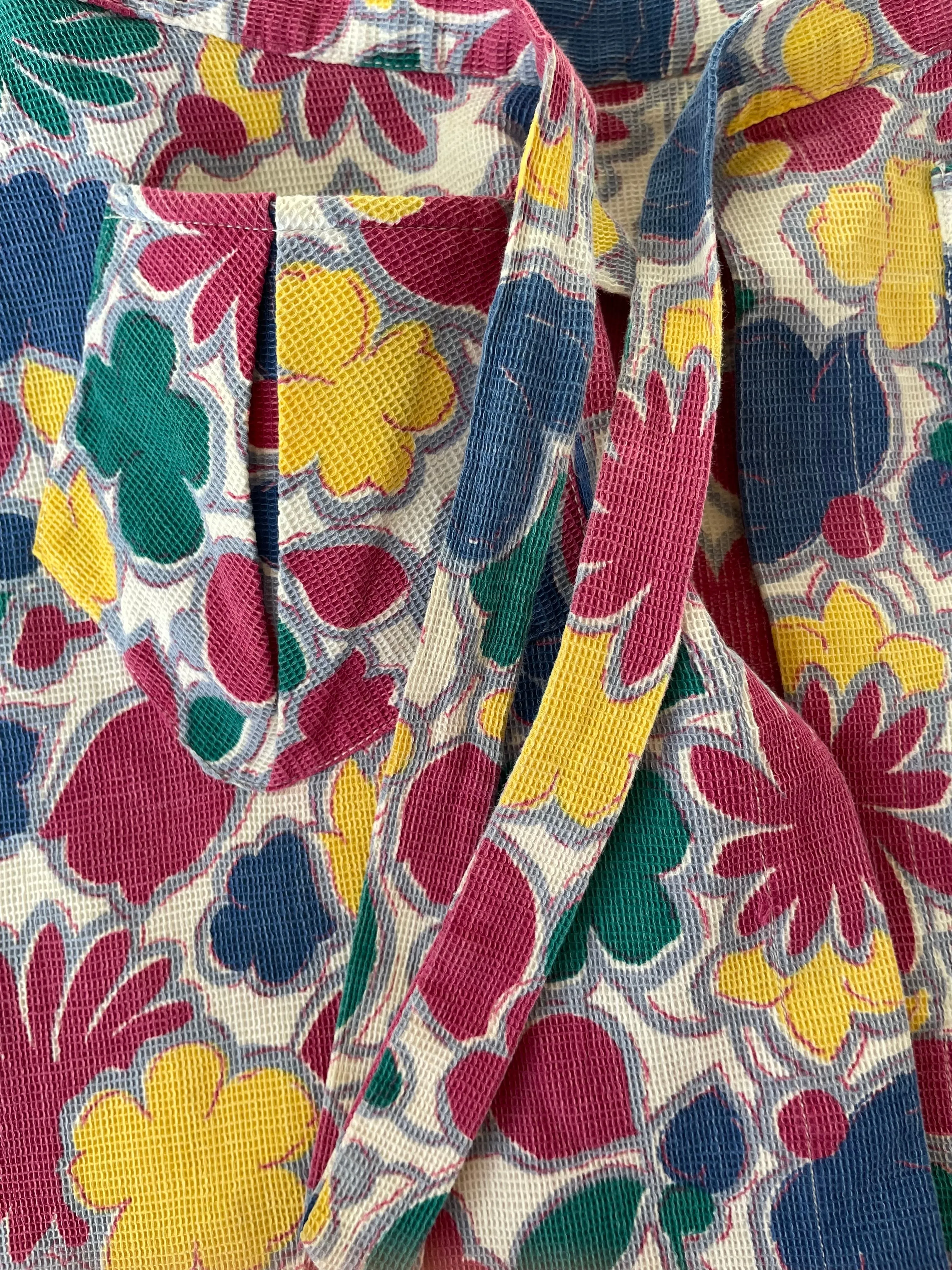 1940s Two Piece Waffled Cotton Rayon Satin Swim/Play-Suit With Skirt