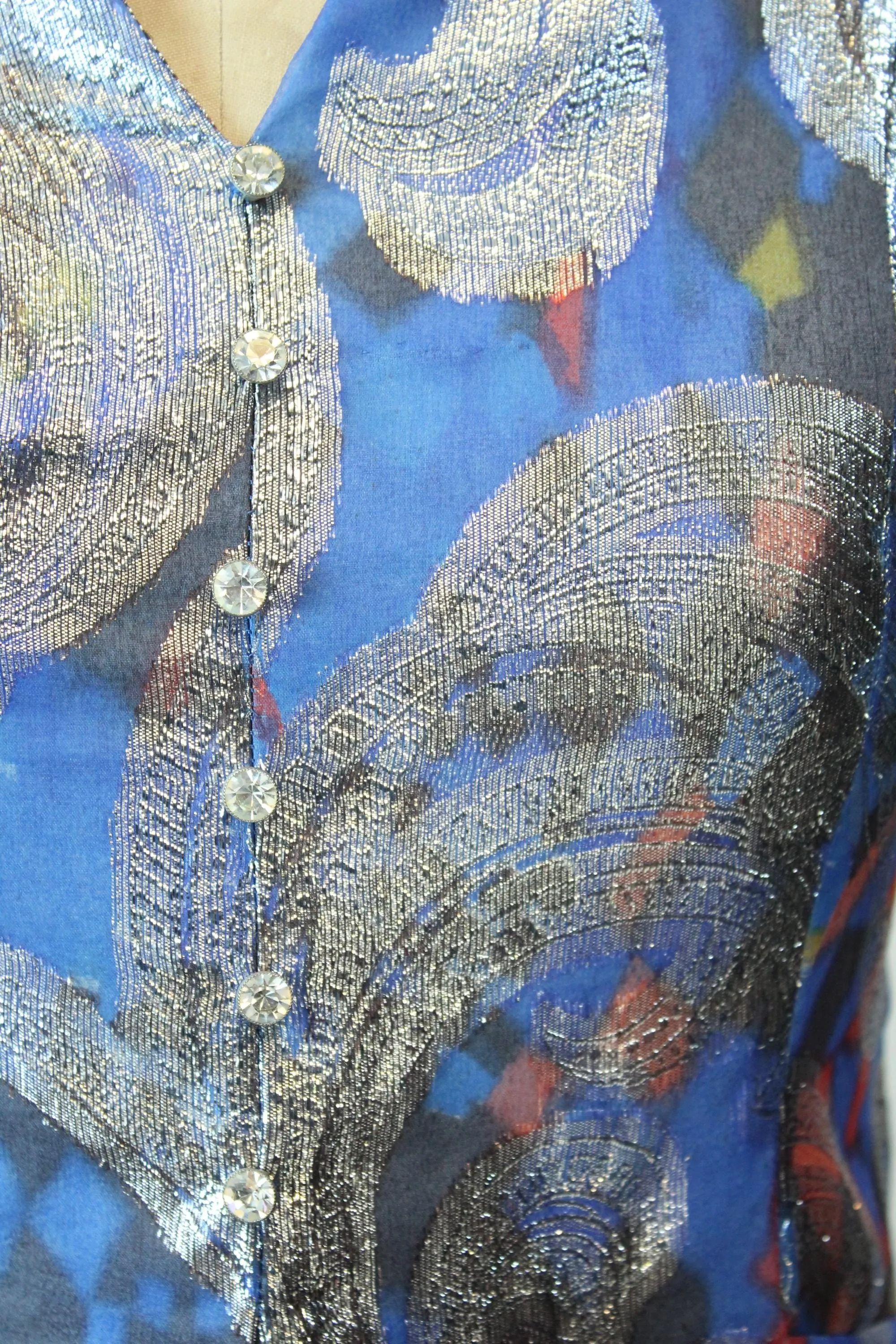 1960s LUREX metallic gown RHINESTONE dress medium | new spring summer