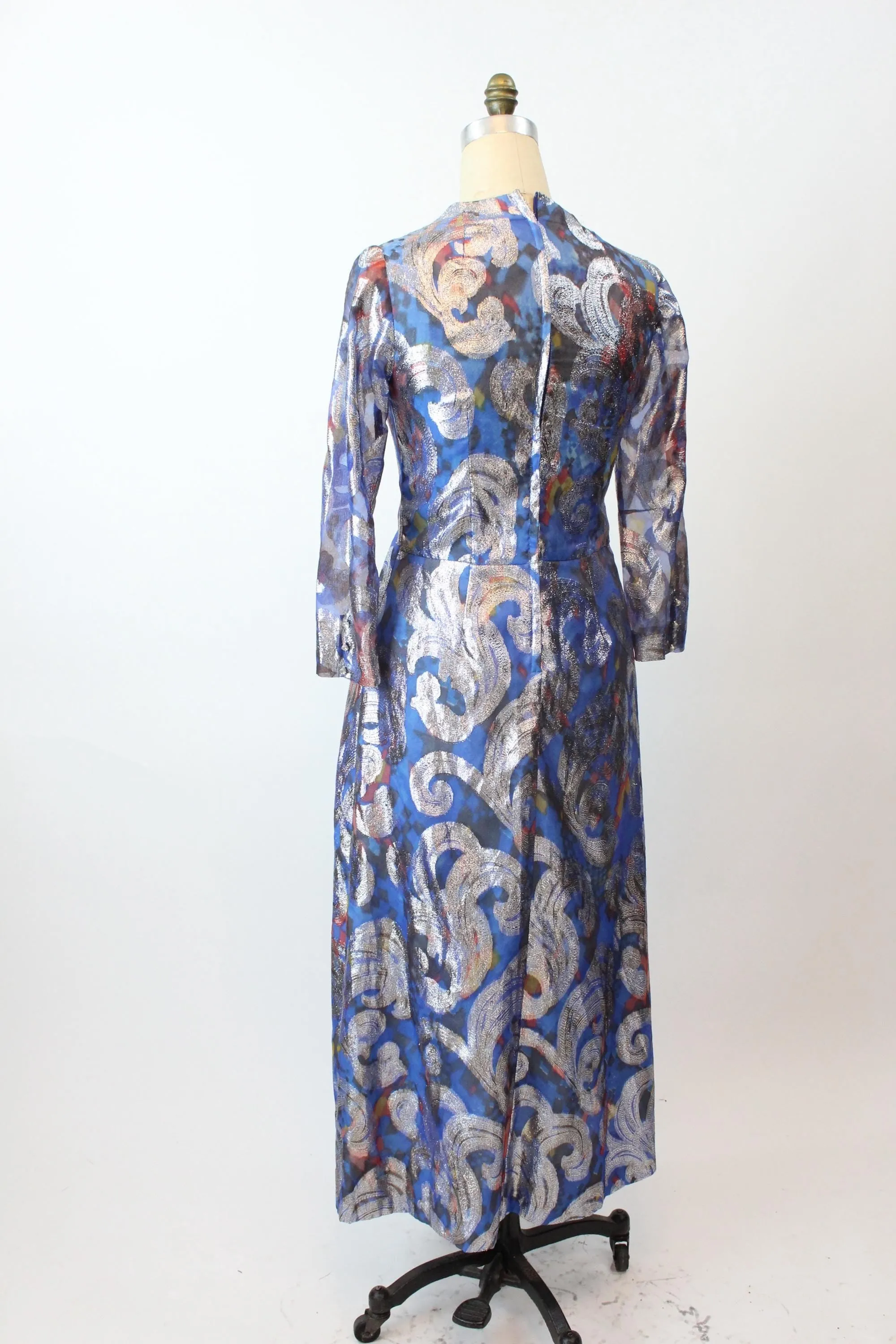 1960s LUREX metallic gown RHINESTONE dress medium | new spring summer