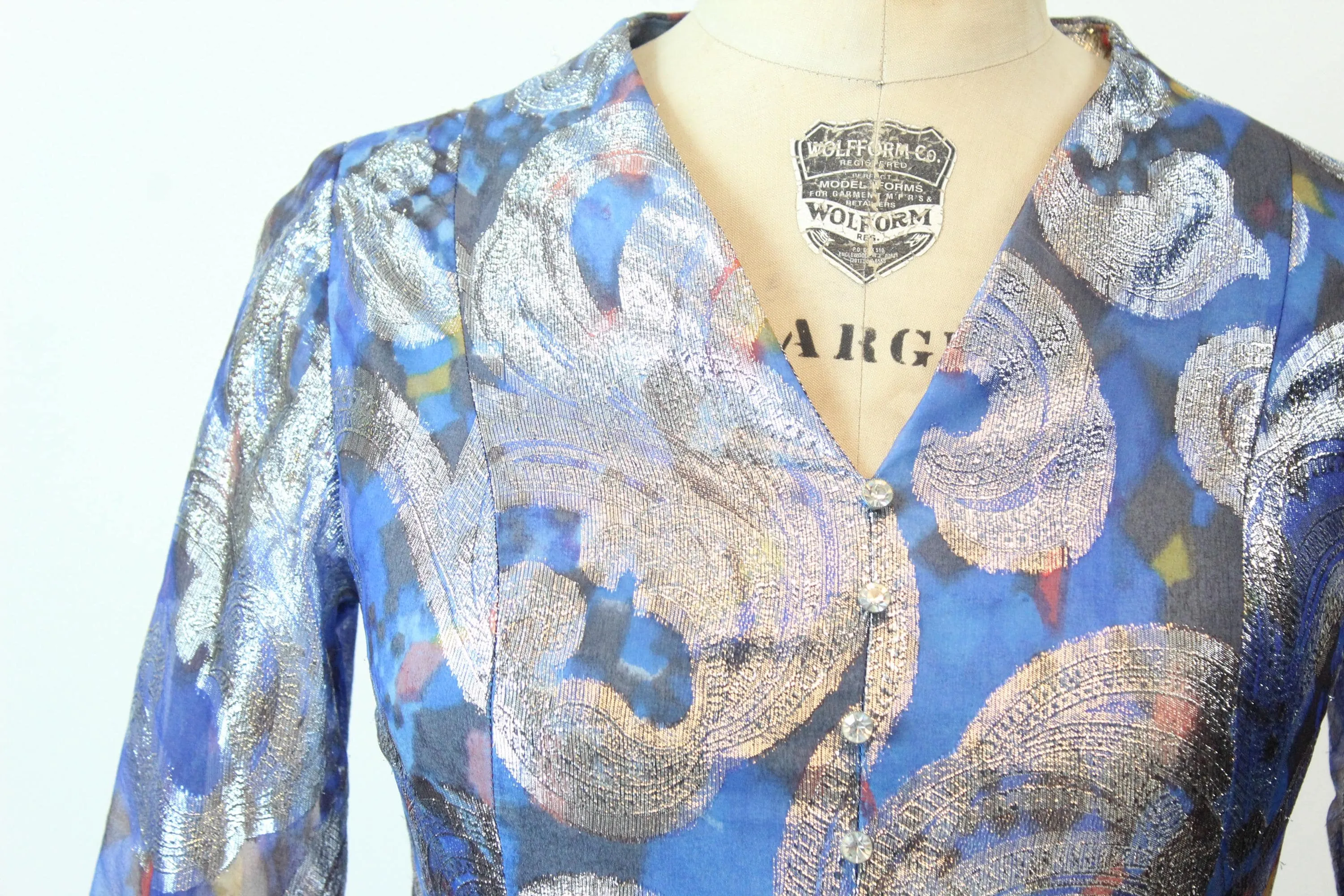 1960s LUREX metallic gown RHINESTONE dress medium | new spring summer