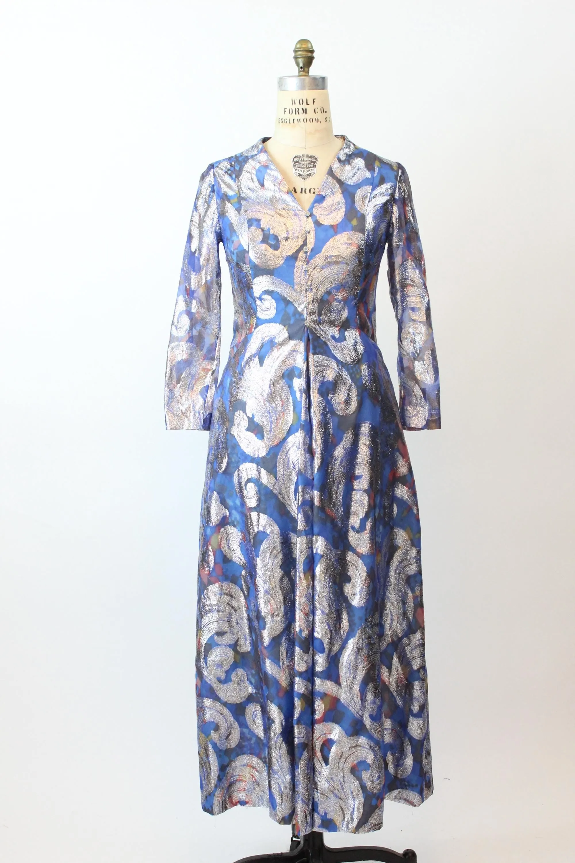 1960s LUREX metallic gown RHINESTONE dress medium | new spring summer