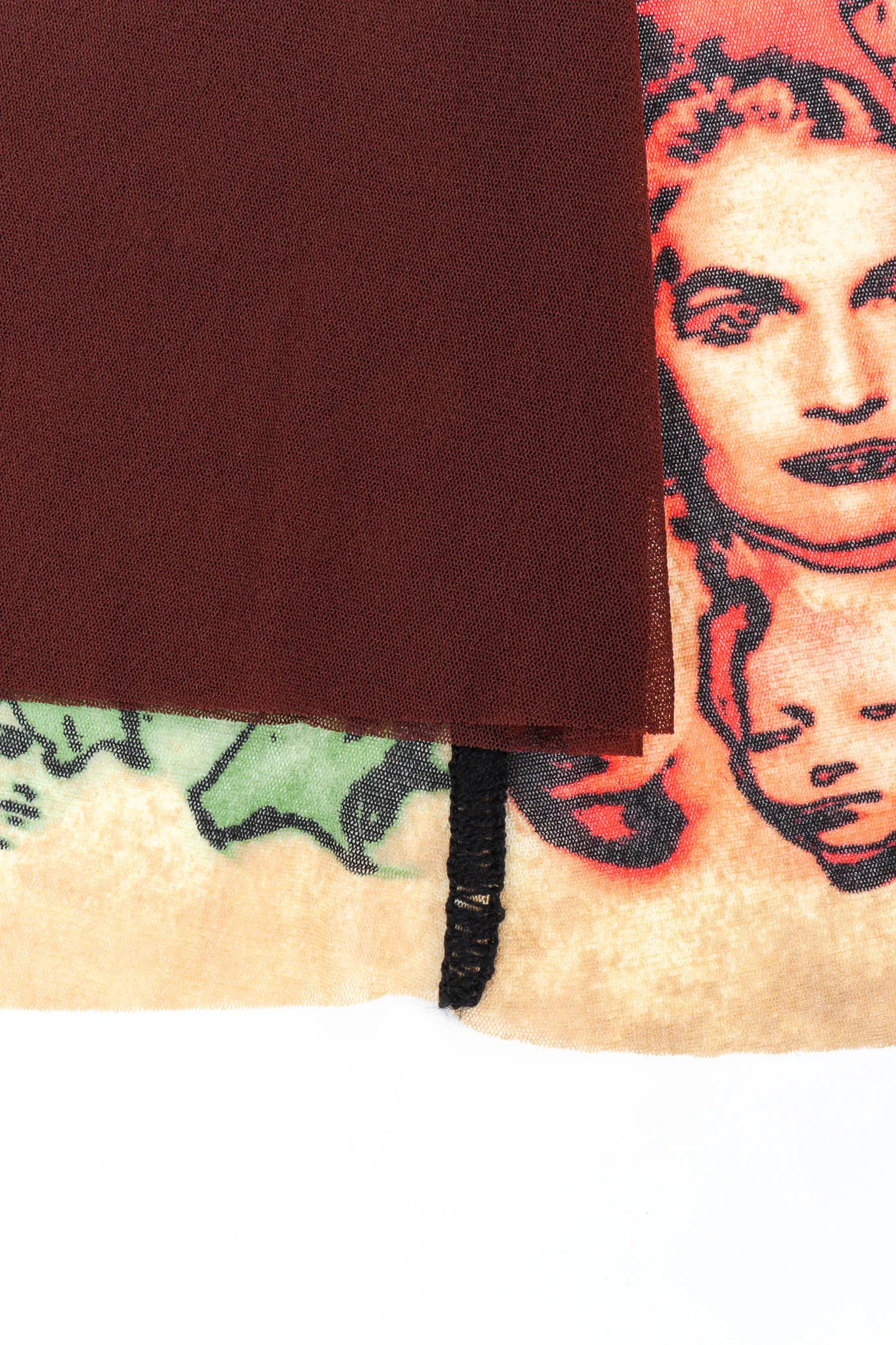 1990s Maille Iconic Faces Mesh Skirt