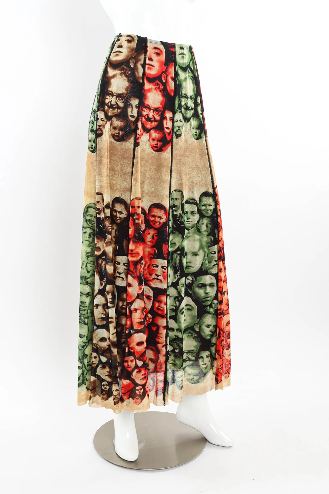 1990s Maille Iconic Faces Mesh Skirt