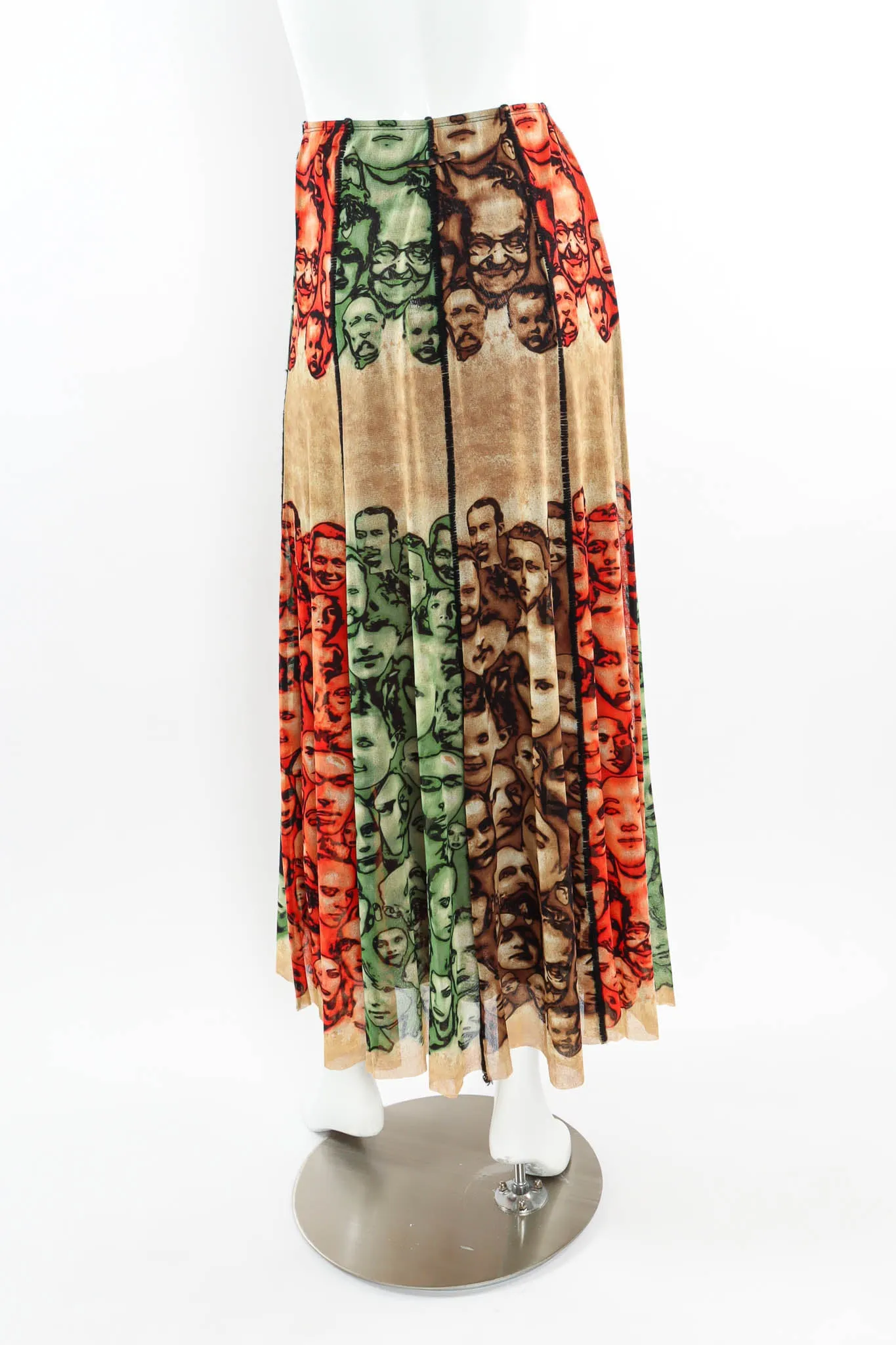 1990s Maille Iconic Faces Mesh Skirt