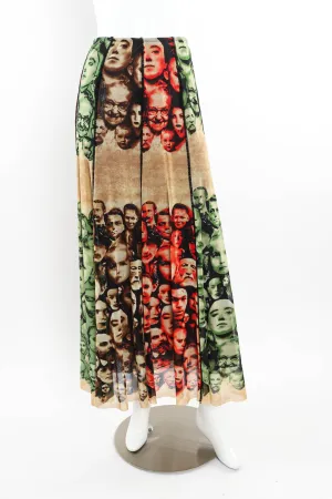 1990s Maille Iconic Faces Mesh Skirt