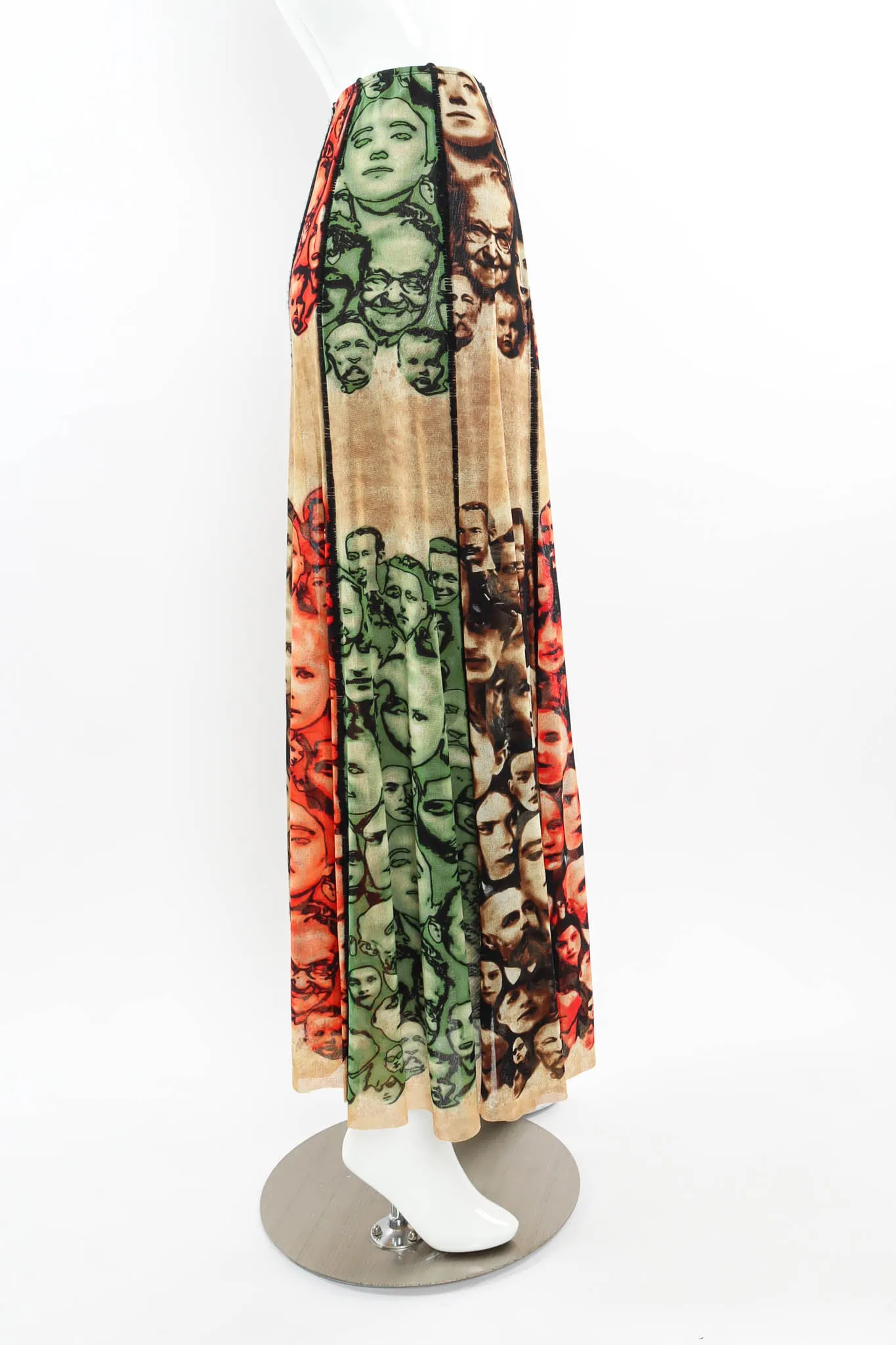 1990s Maille Iconic Faces Mesh Skirt