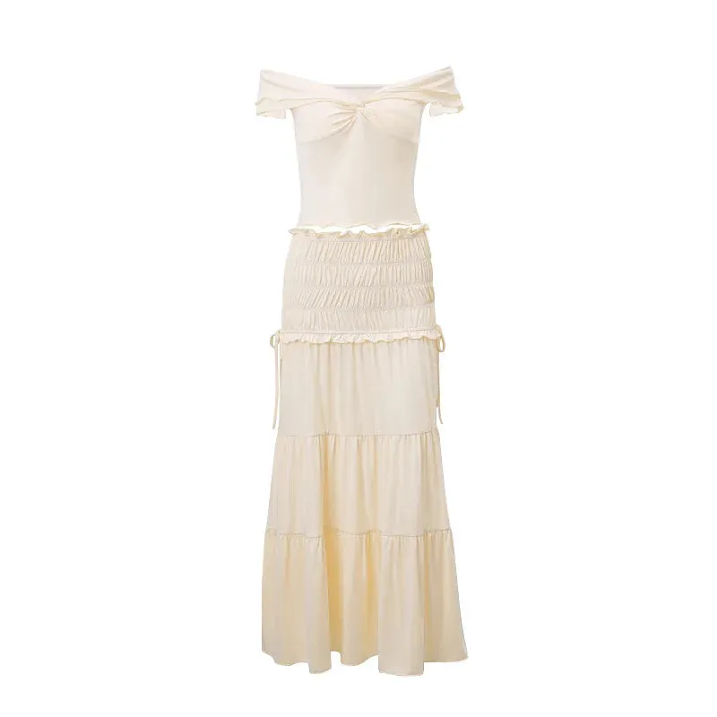 2-Piece Skirt Set Crop Top And Skirt Set New Fashion Summer Vacation Outfits Ruffle Beach Holiday Set