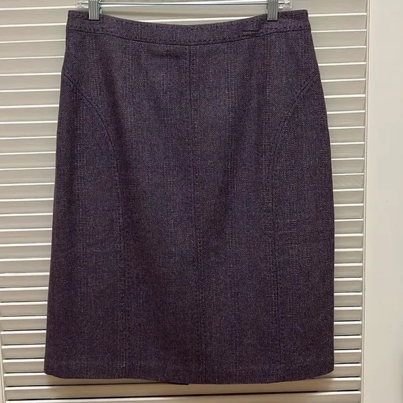 23. Coldwater Creek Wool Blend Tweed Skirt in Purple, Size 10