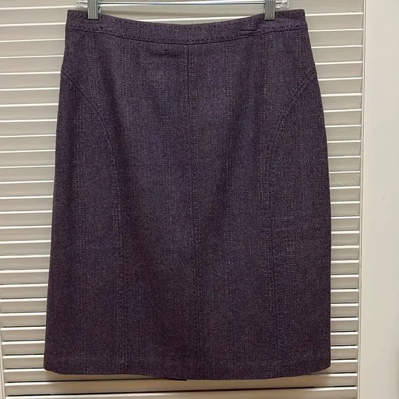23. Coldwater Creek Wool Blend Tweed Skirt in Purple, Size 10