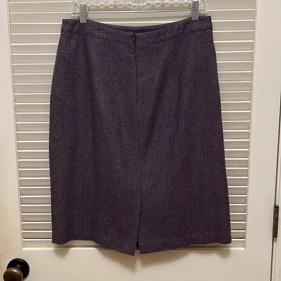 23. Coldwater Creek Wool Blend Tweed Skirt in Purple, Size 10