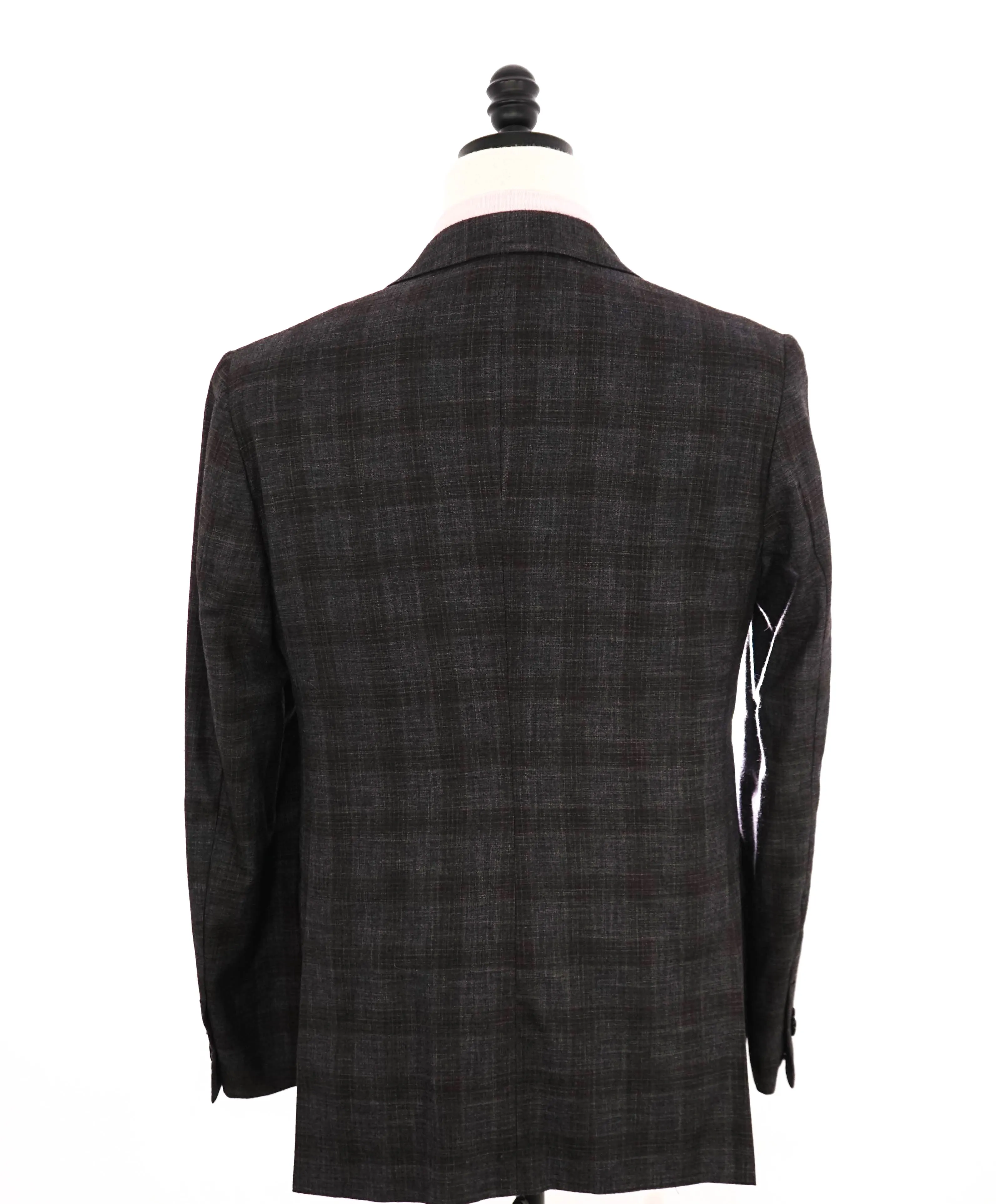 $4,690 ERMENEGILDO ZEGNA - Wool/Silk SLIM Gray & Brown Check Suit - 38R