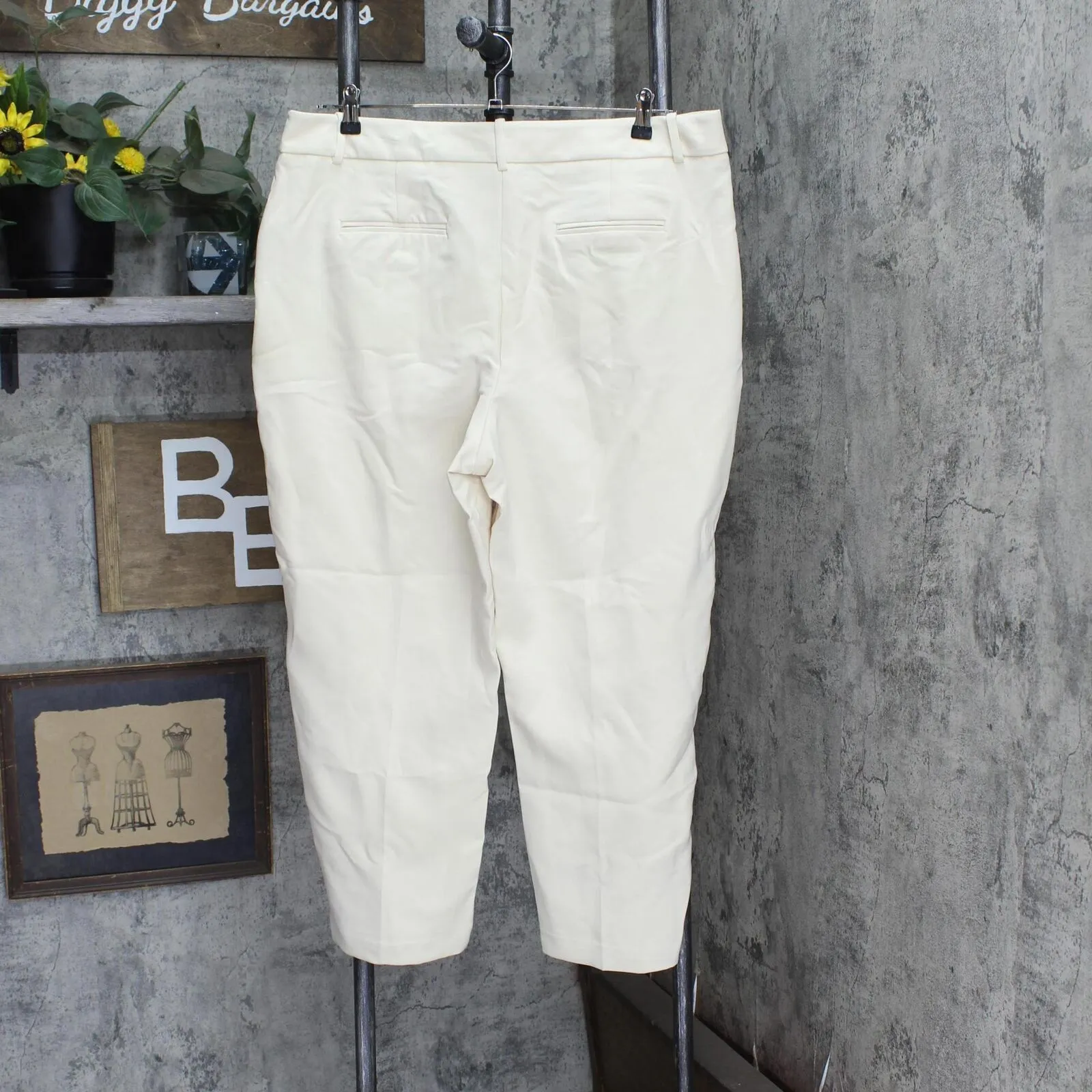A New Day Women's Mid-Rise Regular Fit Pleated Pants. Cream Brown 18