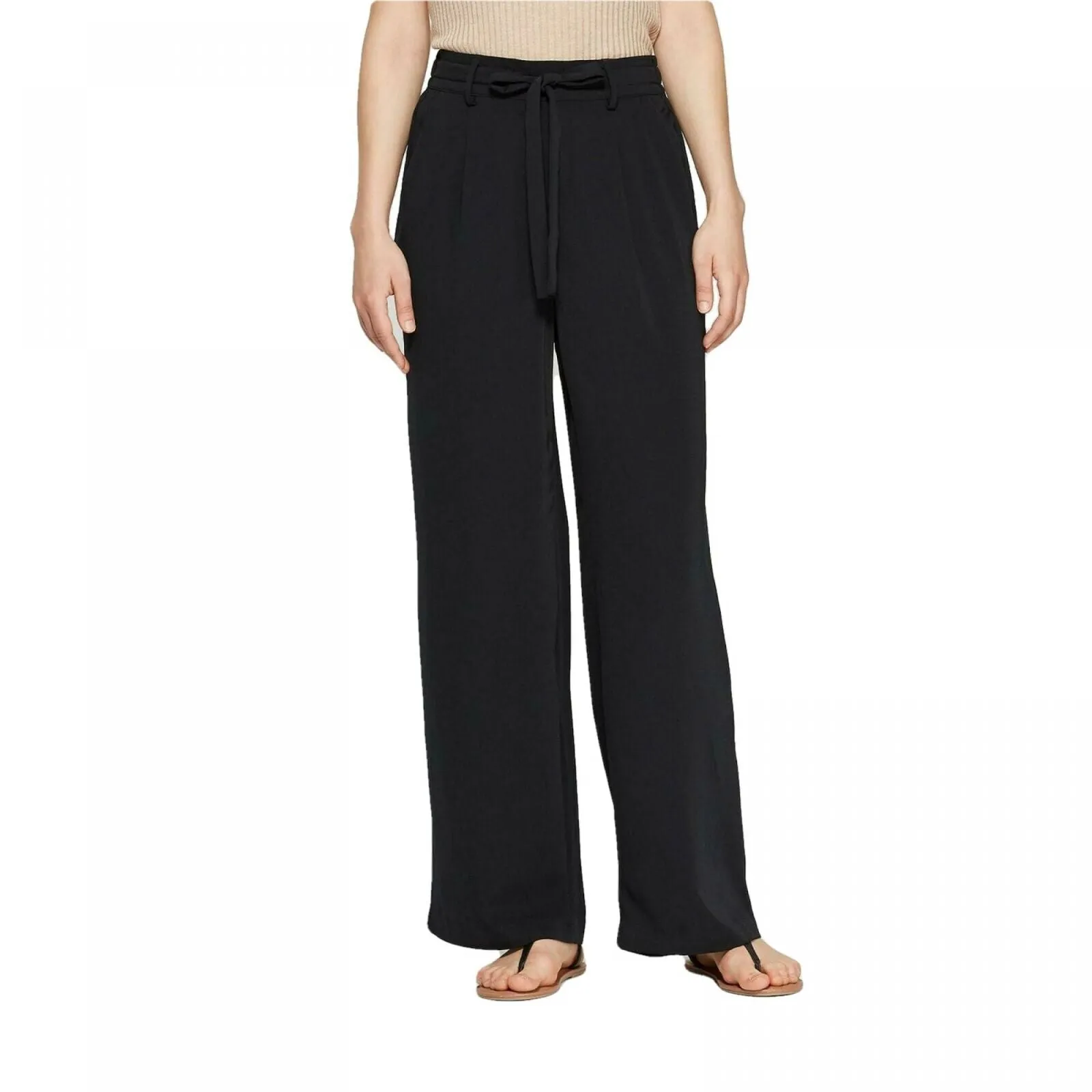 A New Day Women's Regular Fit Tie Waist Wide Leg Pants