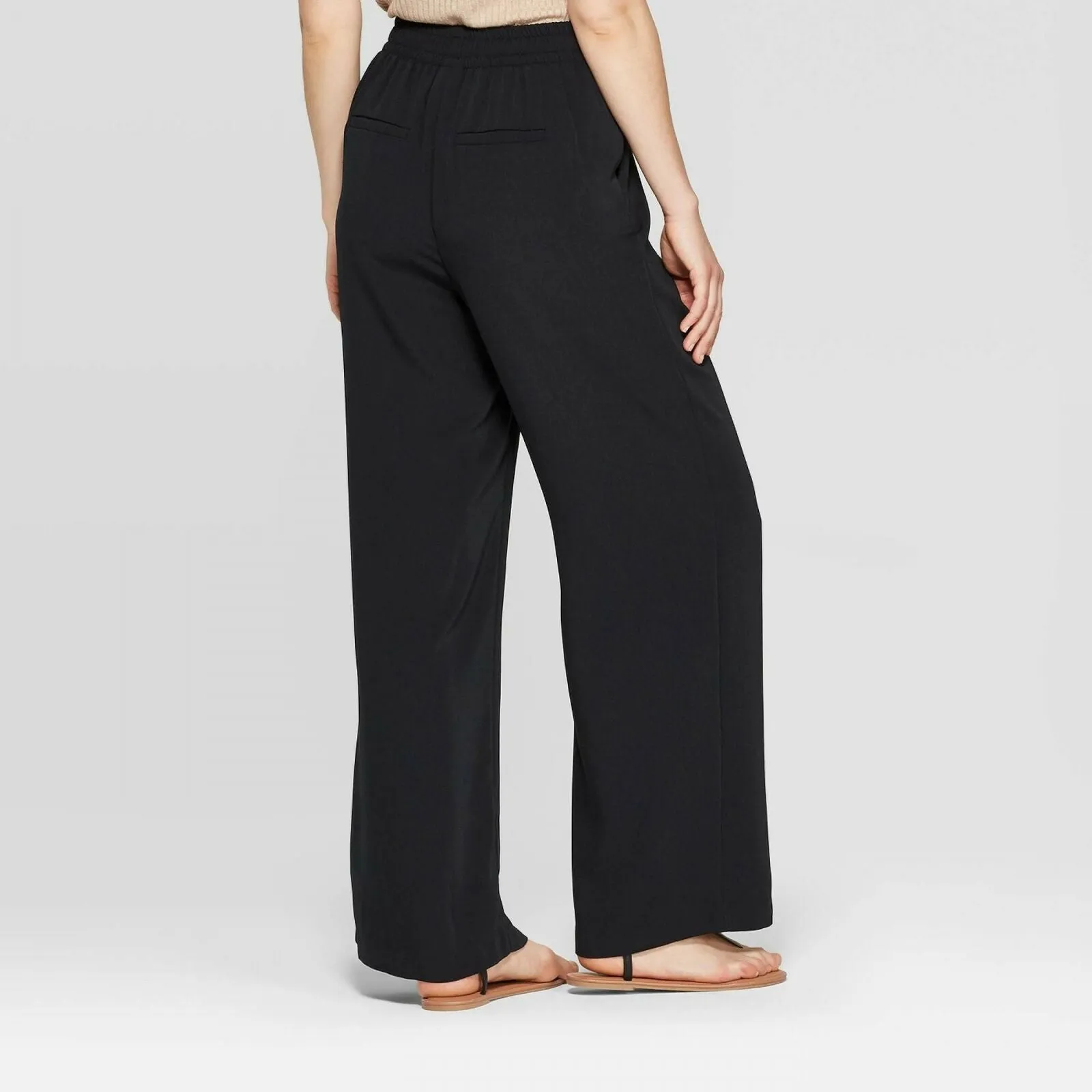 A New Day Women's Regular Fit Tie Waist Wide Leg Pants