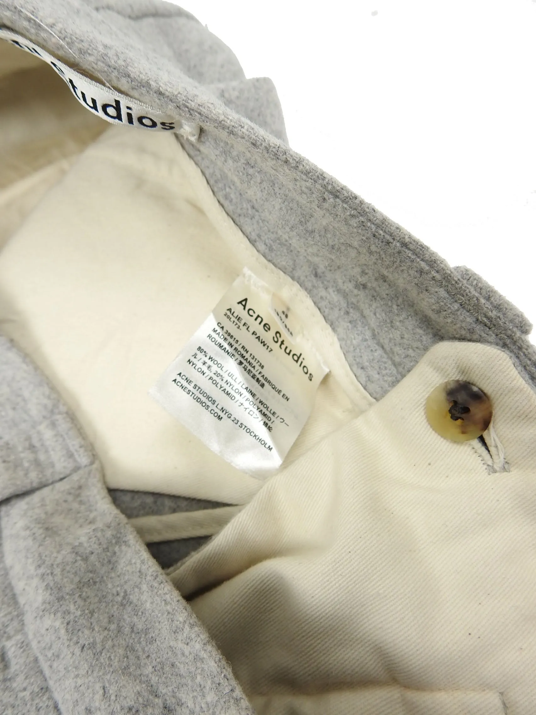 Acne Studios Pleated Wool Pants Size 48