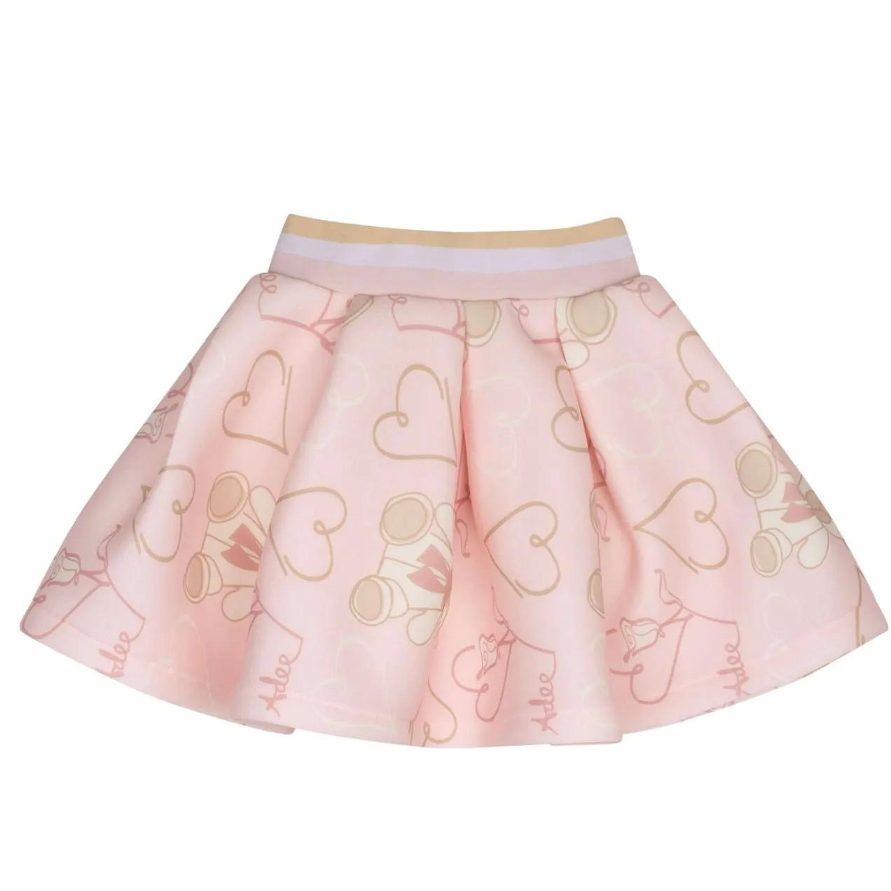 ADee STAR Pink Teddy Print Skirt Set W243512