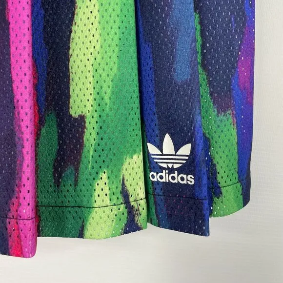Adidas Originals x Pharrell Williams Rainbow Camo Tree Pleat Mini Skirt
