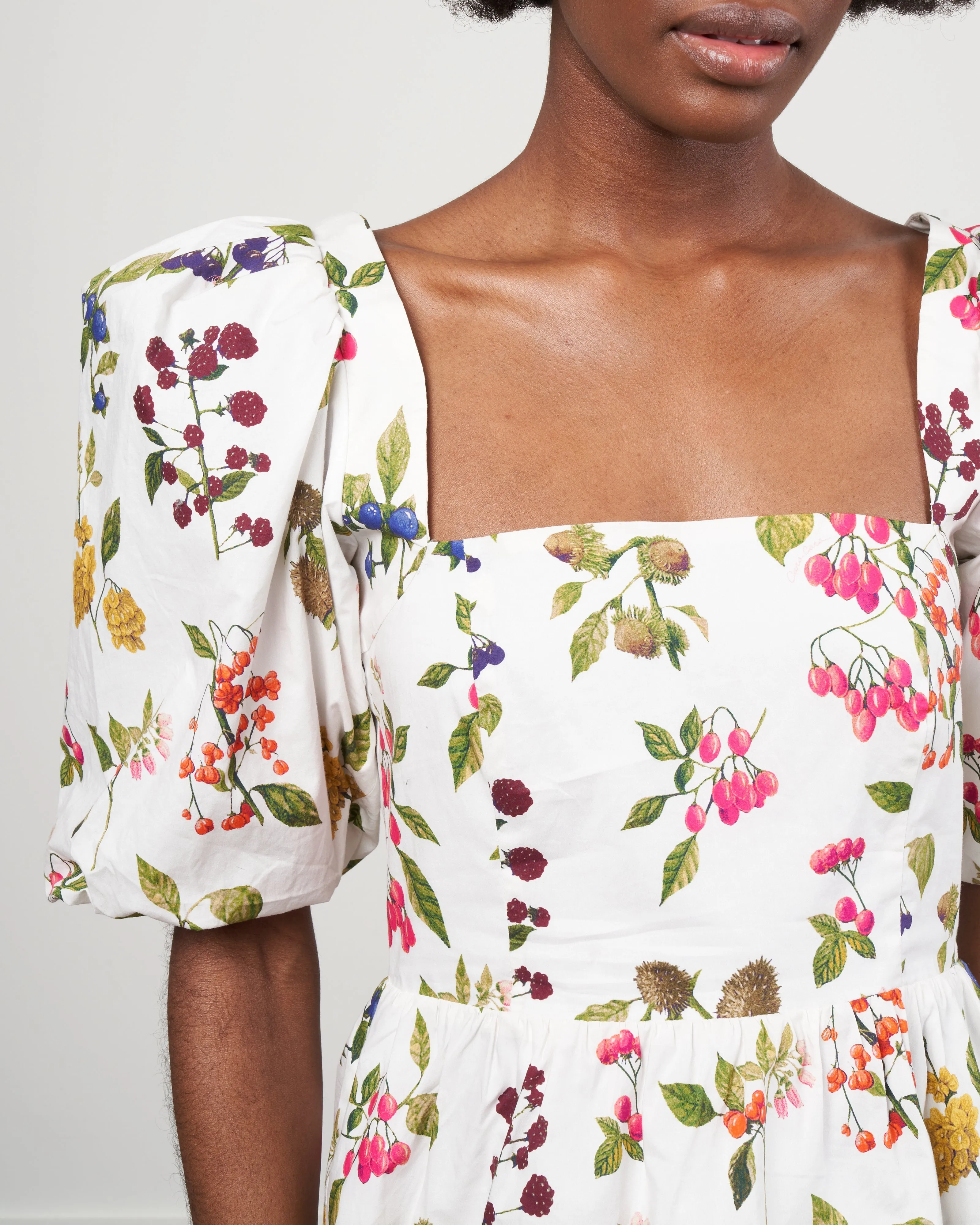 alexis top - botanical allover ivory