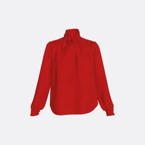 ALTA MODA MIAMI STRETCH SILK MONOGRAM BLOUSE