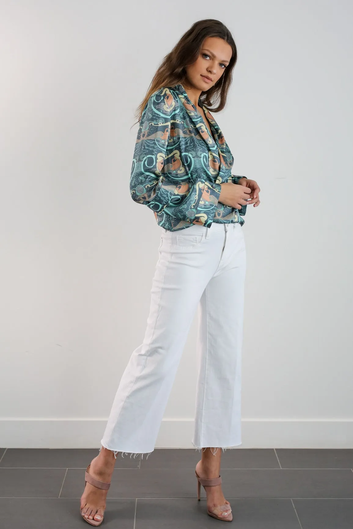 ALYSTER BLOUSE - MERMAID PRINT