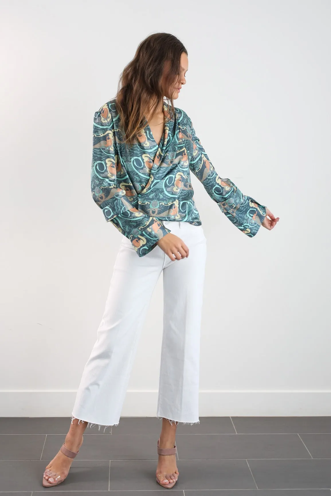 ALYSTER BLOUSE - MERMAID PRINT