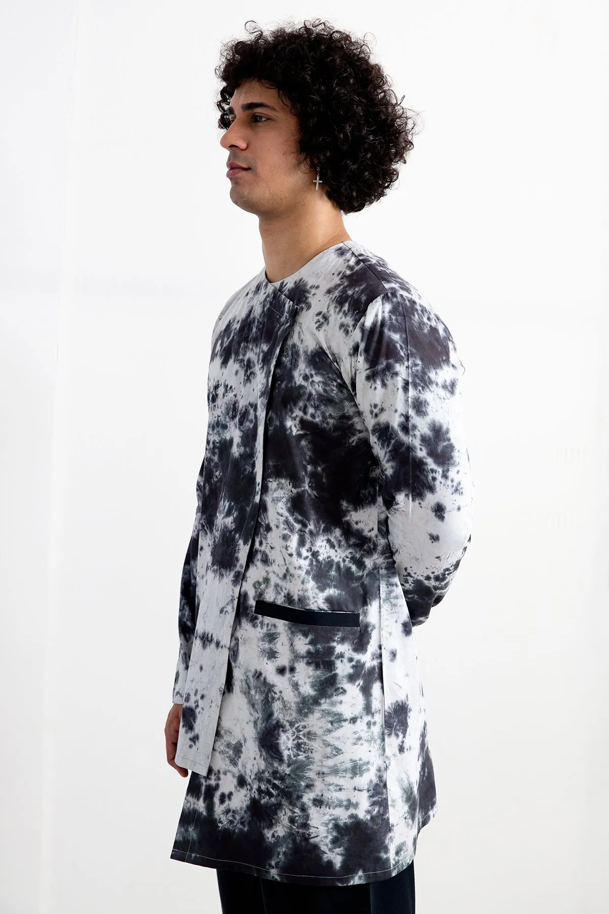 Amias -  Tie & Dye Asymmetrical Kurta with Pleated Pant Set