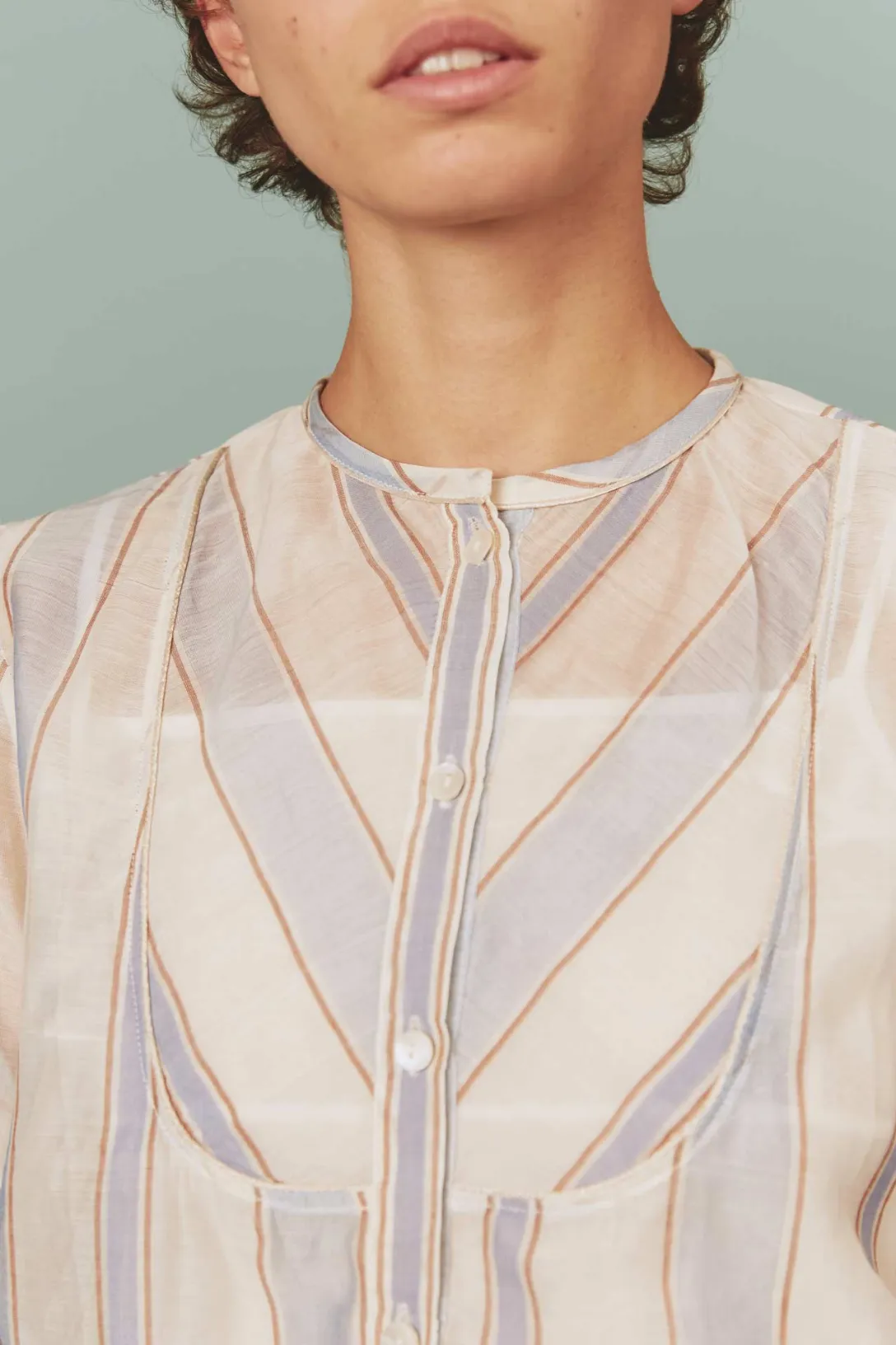Andrea Top Chanderi Stripes | Lavender