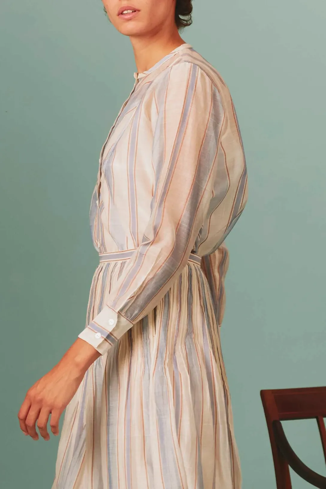 Andrea Top Chanderi Stripes | Lavender