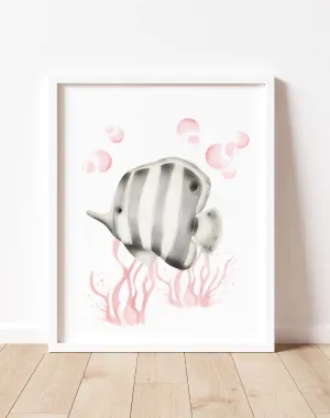 Angelfish Nursery Art Print - Sweet Blush