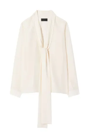 Angelique Tie Neck Blouse | Ivory