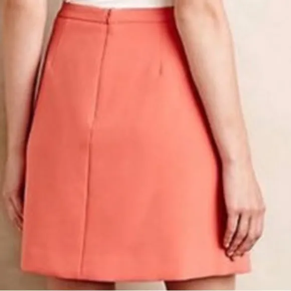 Anthropologie Maeve Melba Retro Coral Mini Skirt