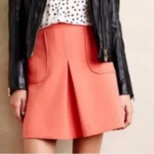 Anthropologie Maeve Melba Retro Coral Mini Skirt