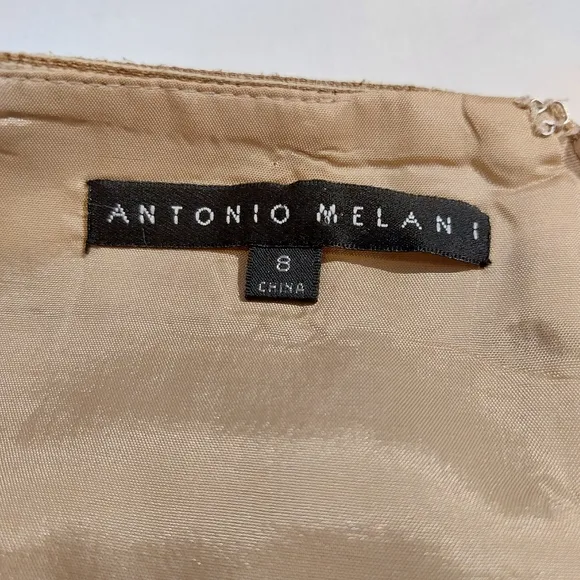Antonio Melani Tan Textured Skirt Suit Set, Sz 8, Like New