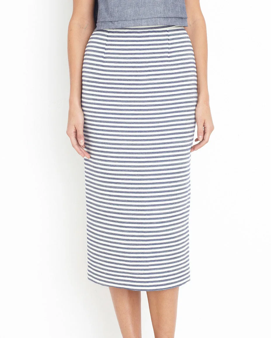 Apiece Apart Vittoria Straight Skirt in Stripe Jacquard - FINAL SALE