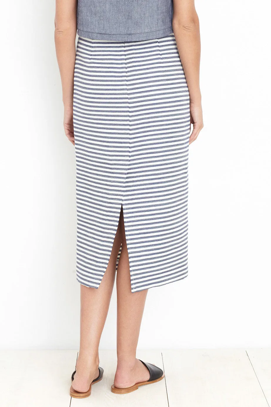 Apiece Apart Vittoria Straight Skirt in Stripe Jacquard - FINAL SALE