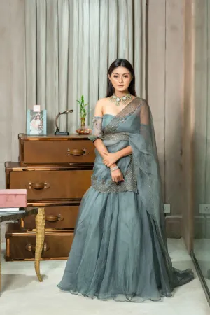 Aqua Blue Lehenga Set