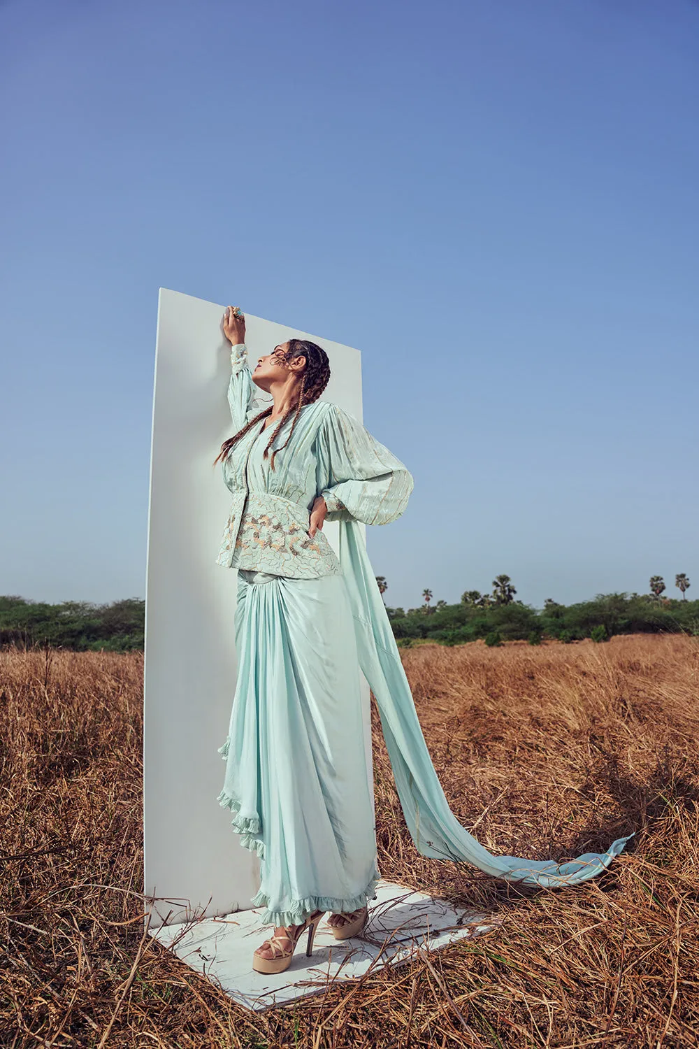 Aqua Green Skirt Set