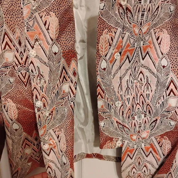 ASHRO 2 PC Plus Tribal Safari Print Dressy Work Church  Skirt Suit Brown Sz 16