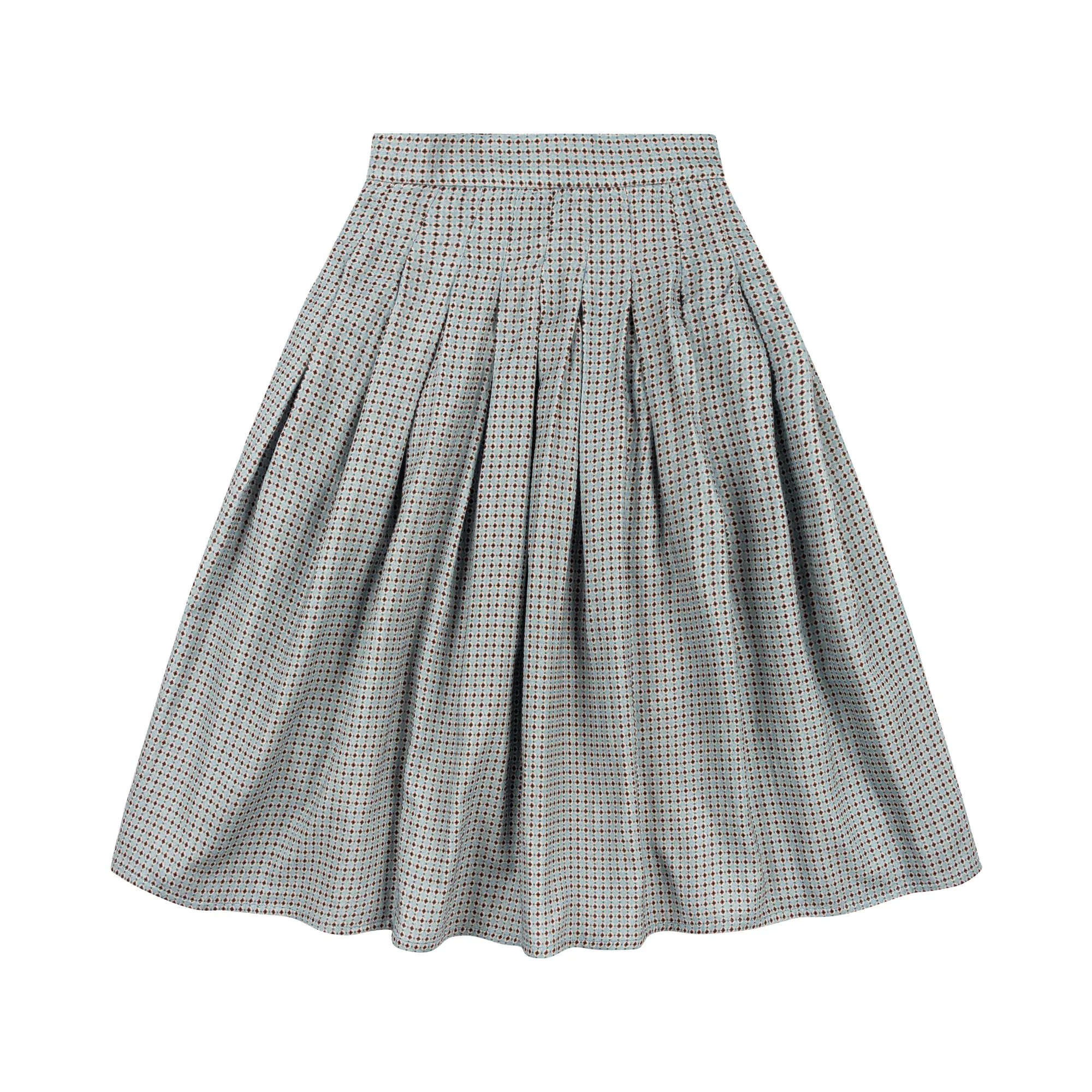 Atelier Parsmei Blue Collared Blouse & Midi Skirt