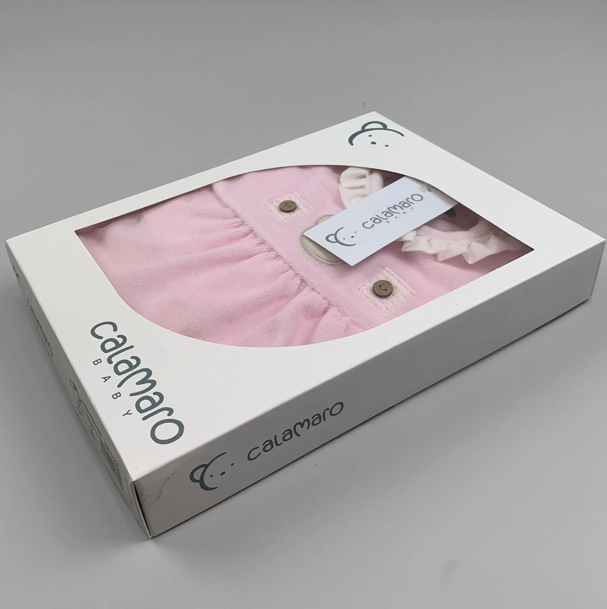 Baby Girls Two Piece Velour Sleepsuit - Pink - Calamaro 11001
