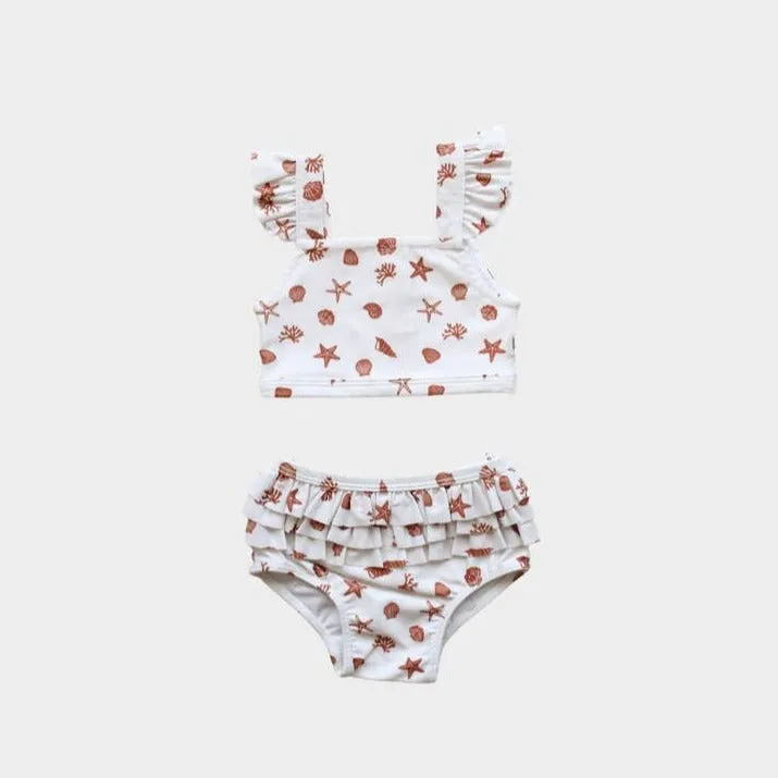 Babysprouts Girl's Two-Piece Swim Suit in Seashells