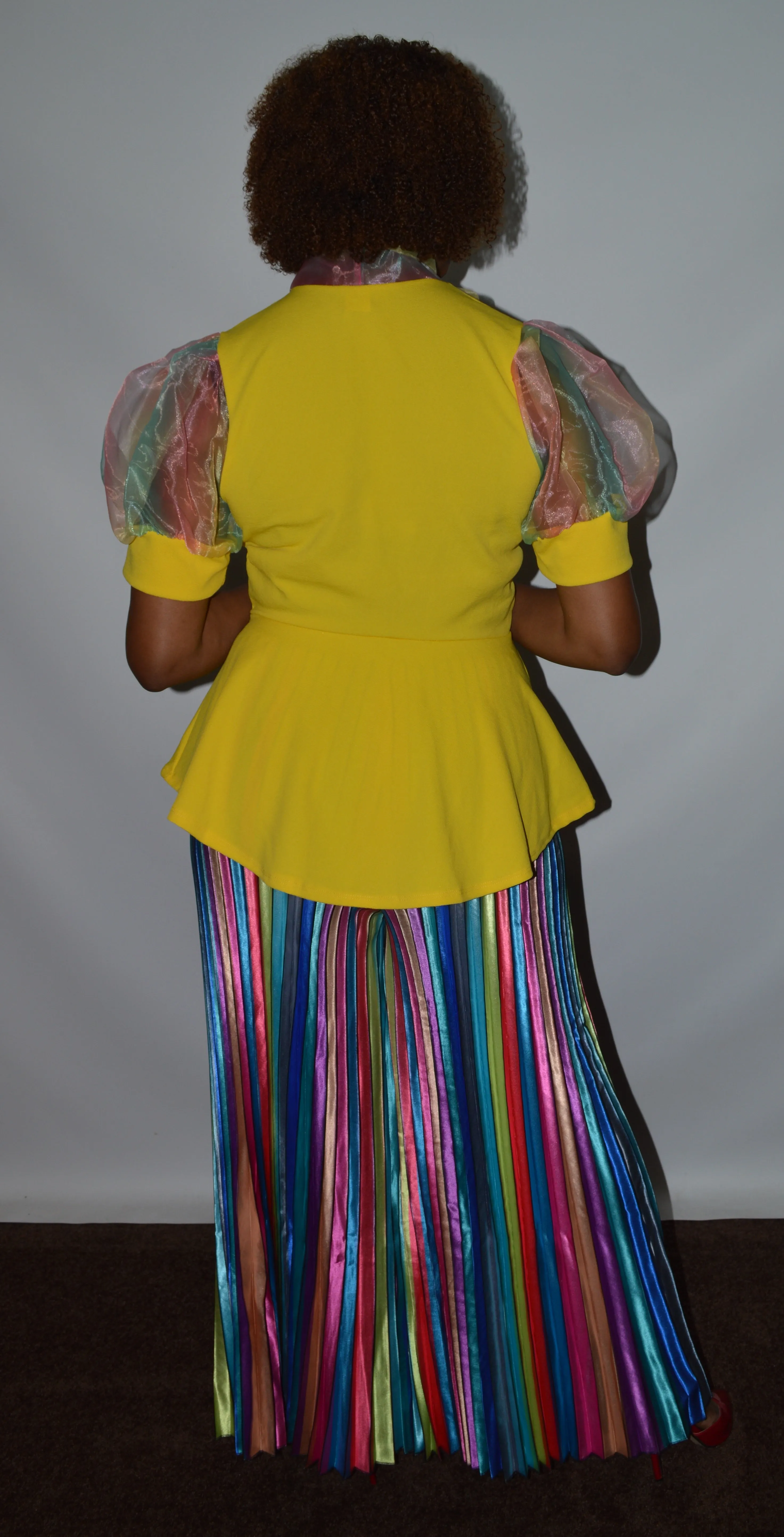 Balloon Sleeve Peplum Top