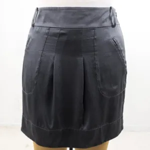 Banana Republic Silk Straight Mini Skirt Gray M/L