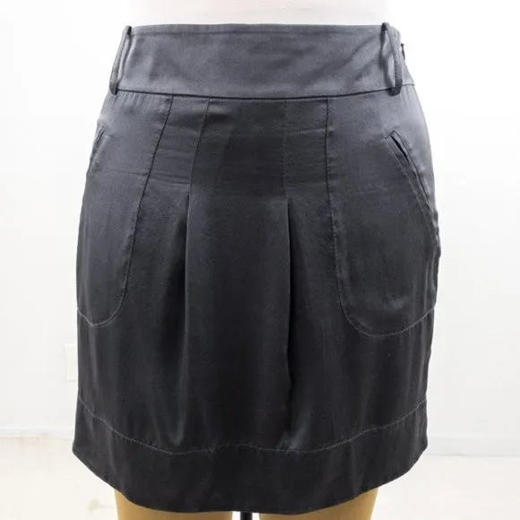 Banana Republic Silk Straight Mini Skirt Gray M/L