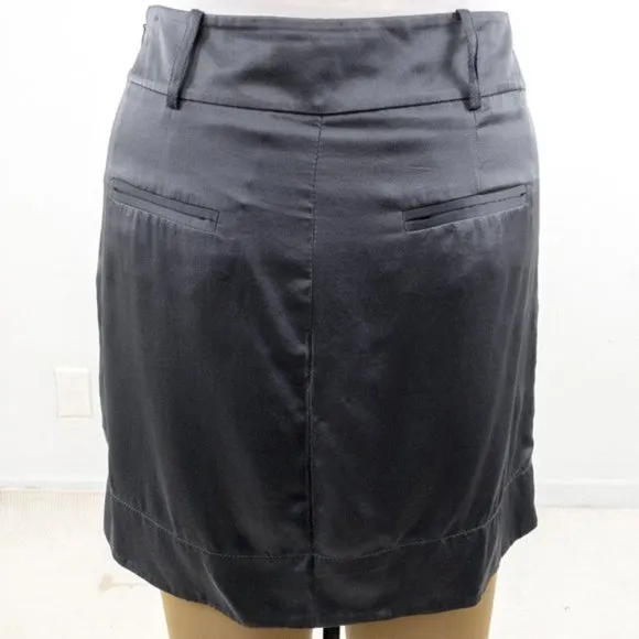 Banana Republic Silk Straight Mini Skirt Gray M/L
