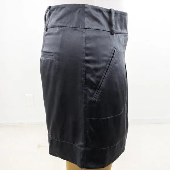 Banana Republic Silk Straight Mini Skirt Gray M/L