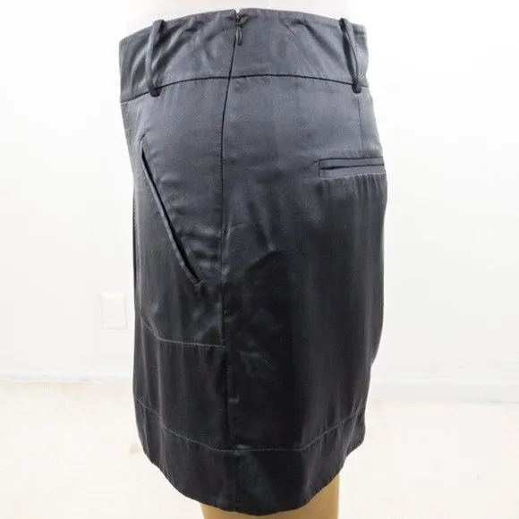 Banana Republic Silk Straight Mini Skirt Gray M/L